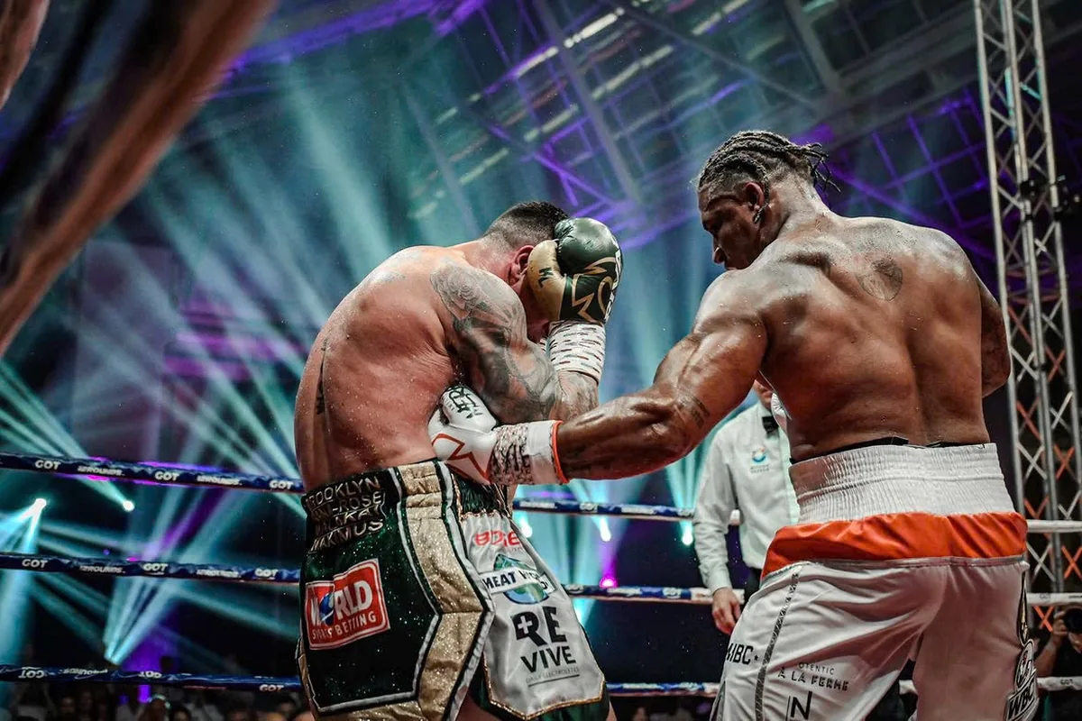 Ryad Merhy working at close range against an opponent