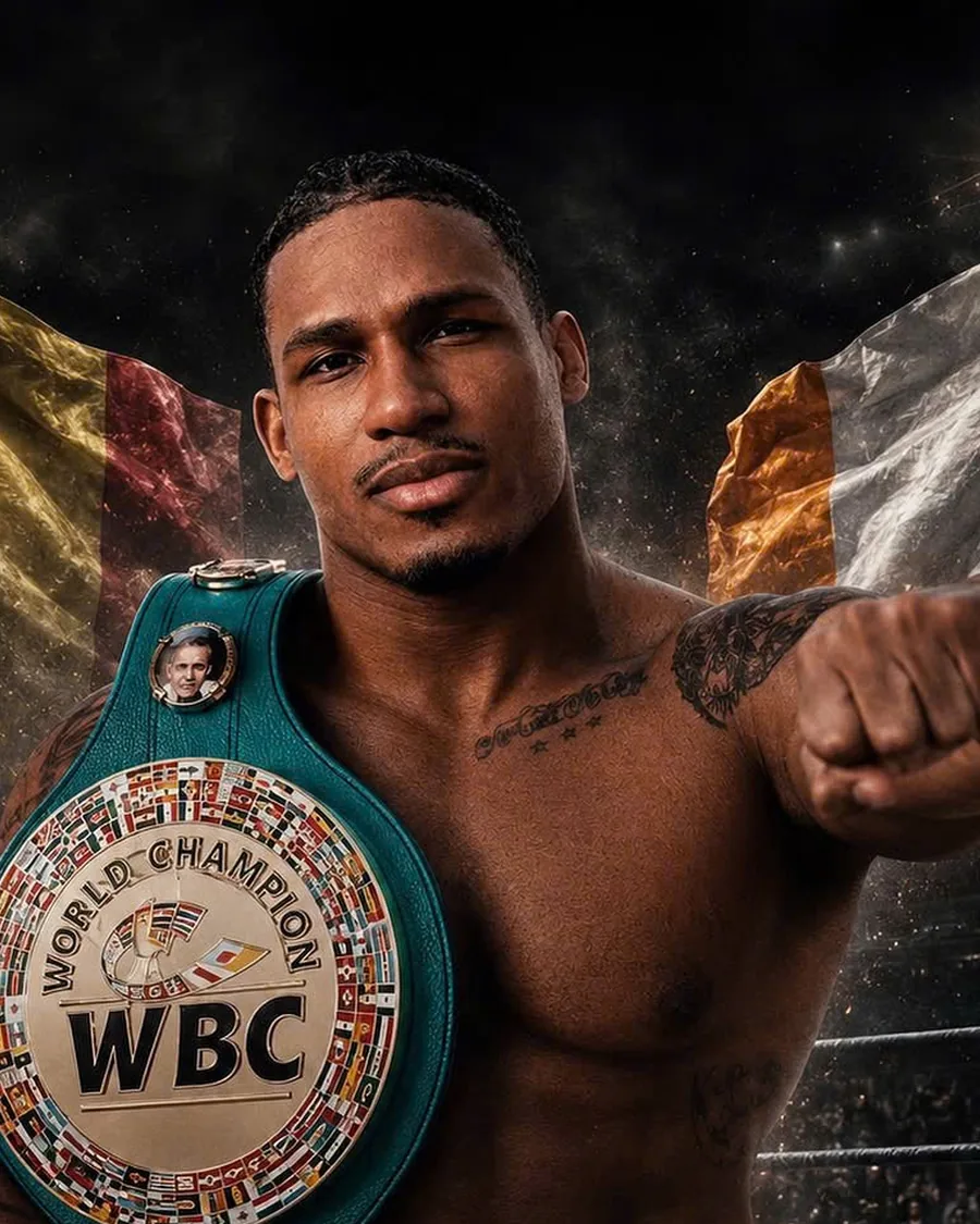 Ryad Merhy with the WBC world championship belt